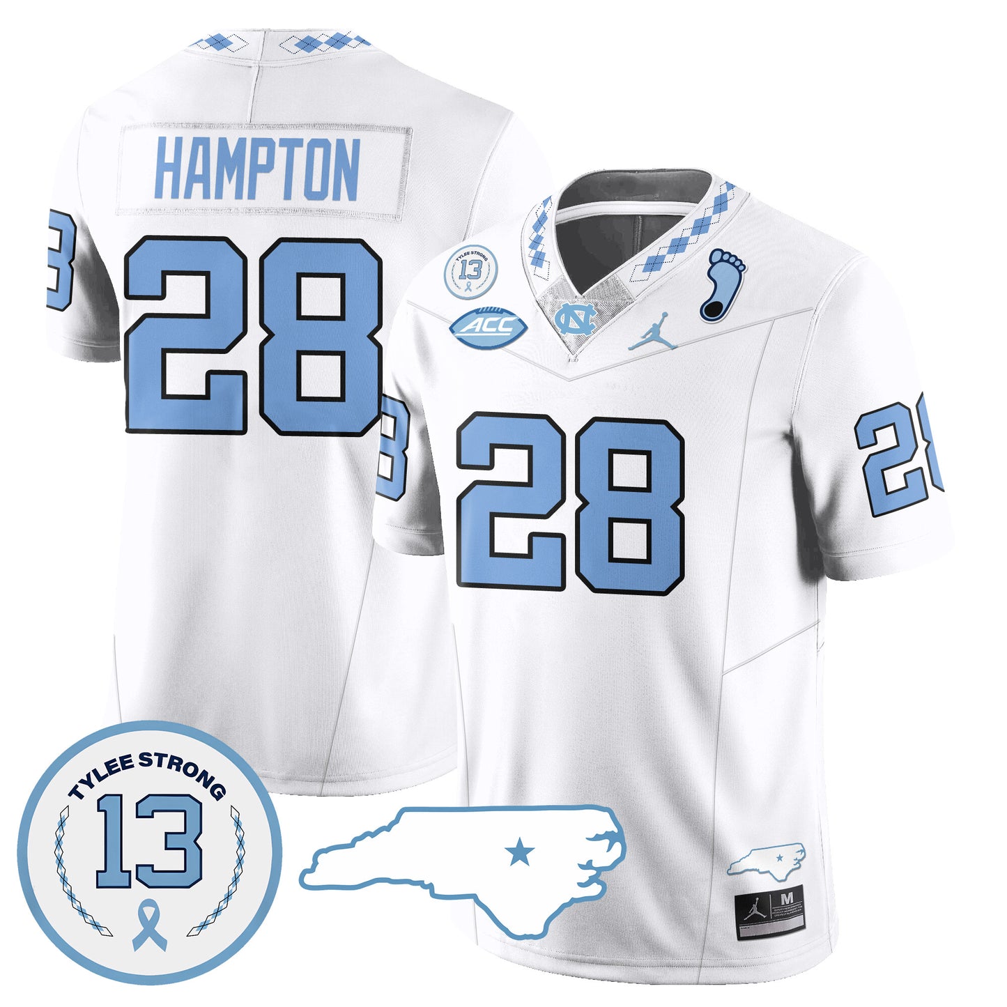 North Carolina Tar Heels Football 2024 Vapor Jersey - All Stitched