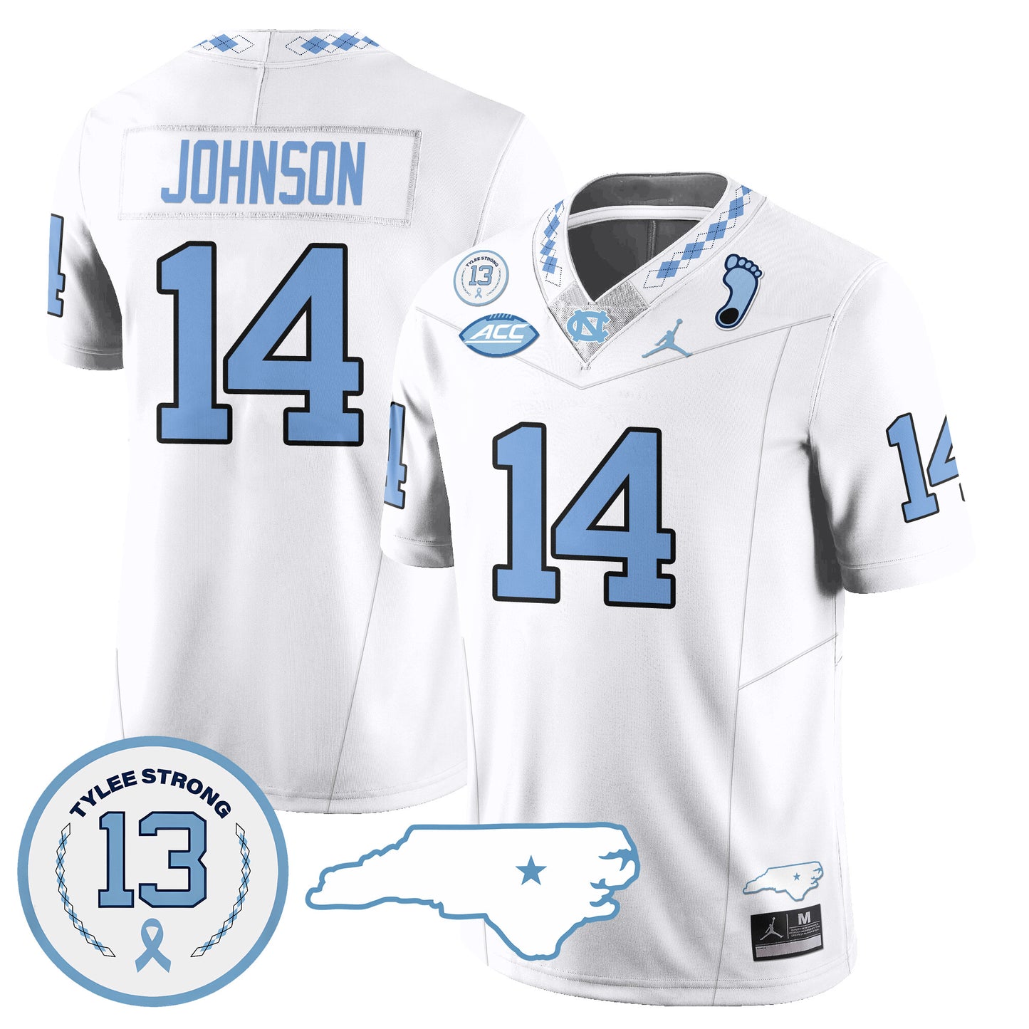 North Carolina Tar Heels Football 2024 Vapor Jersey - All Stitched