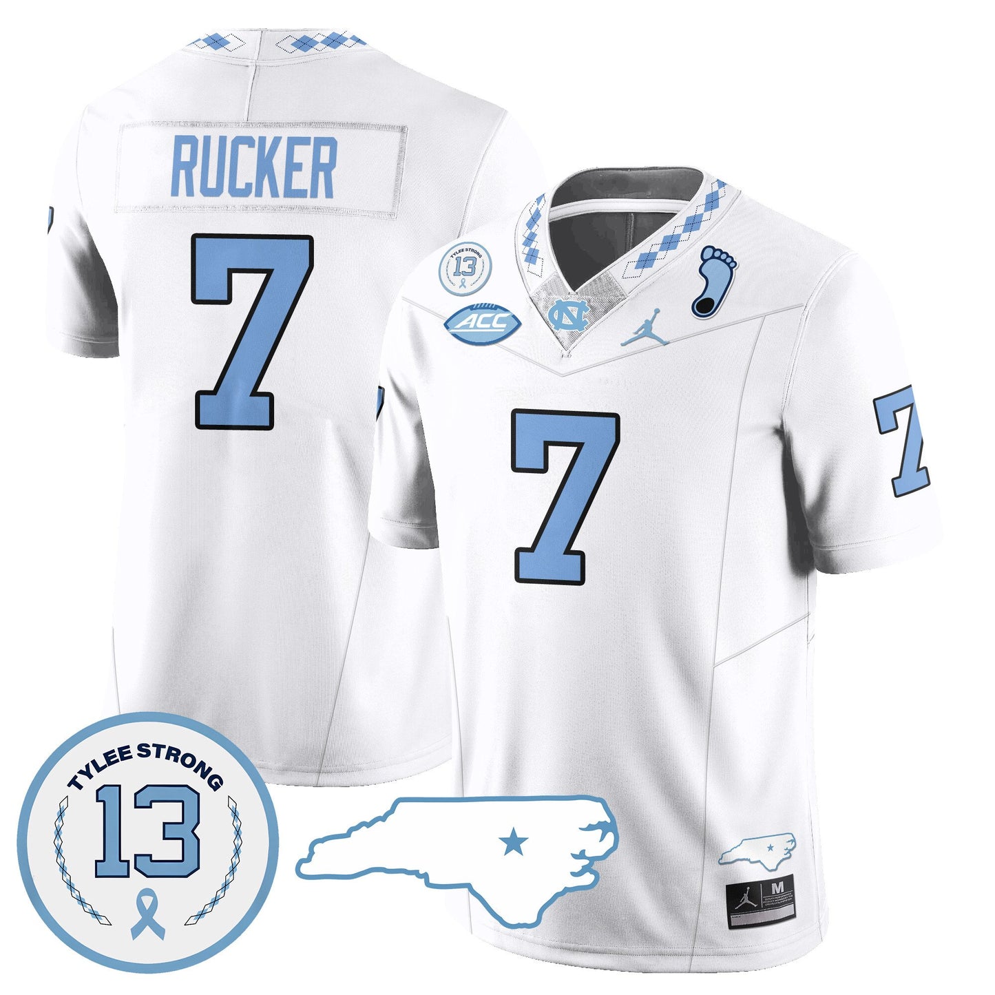 North Carolina Tar Heels Football 2024 Vapor Jersey - All Stitched