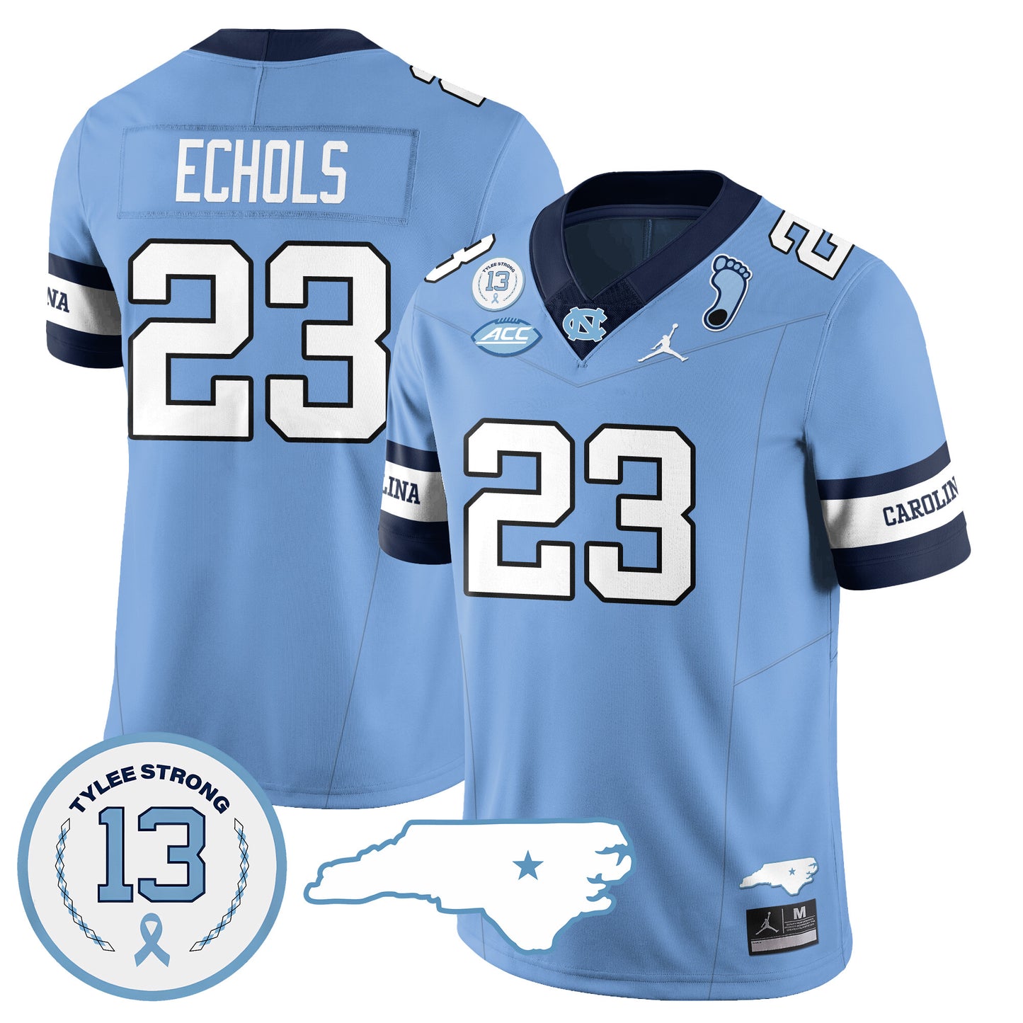 North Carolina Tar Heels Football 2024 Vapor Jersey - All Stitched