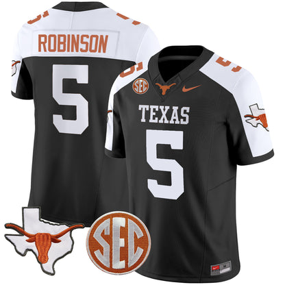 Texas Longhorns State Map & Sec Patch Vapor Limited Jersey V5 - All Stitched