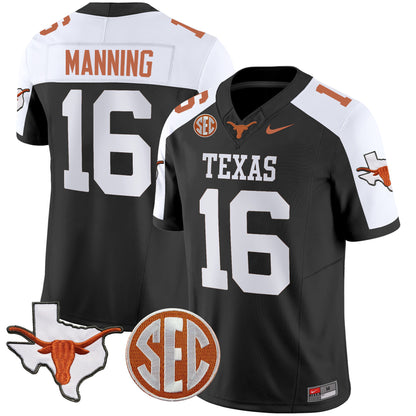 Texas Longhorns State Map & Sec Patch Vapor Limited Jersey V5 - All Stitched