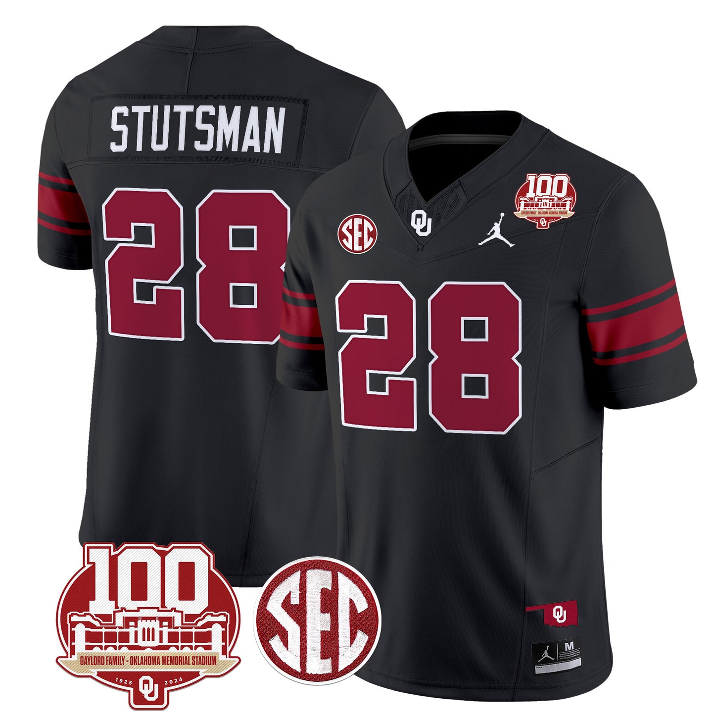 Oklahoma Sooners 100th Anniversary Patch Vapor Limited Jersey - All Stitched