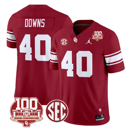 Oklahoma Sooners 100th Anniversary Patch Vapor Limited Jersey - All Stitched