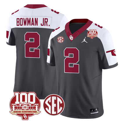 Oklahoma Sooners 100th Anniversary Patch Vapor Limited Jersey - All Stitched