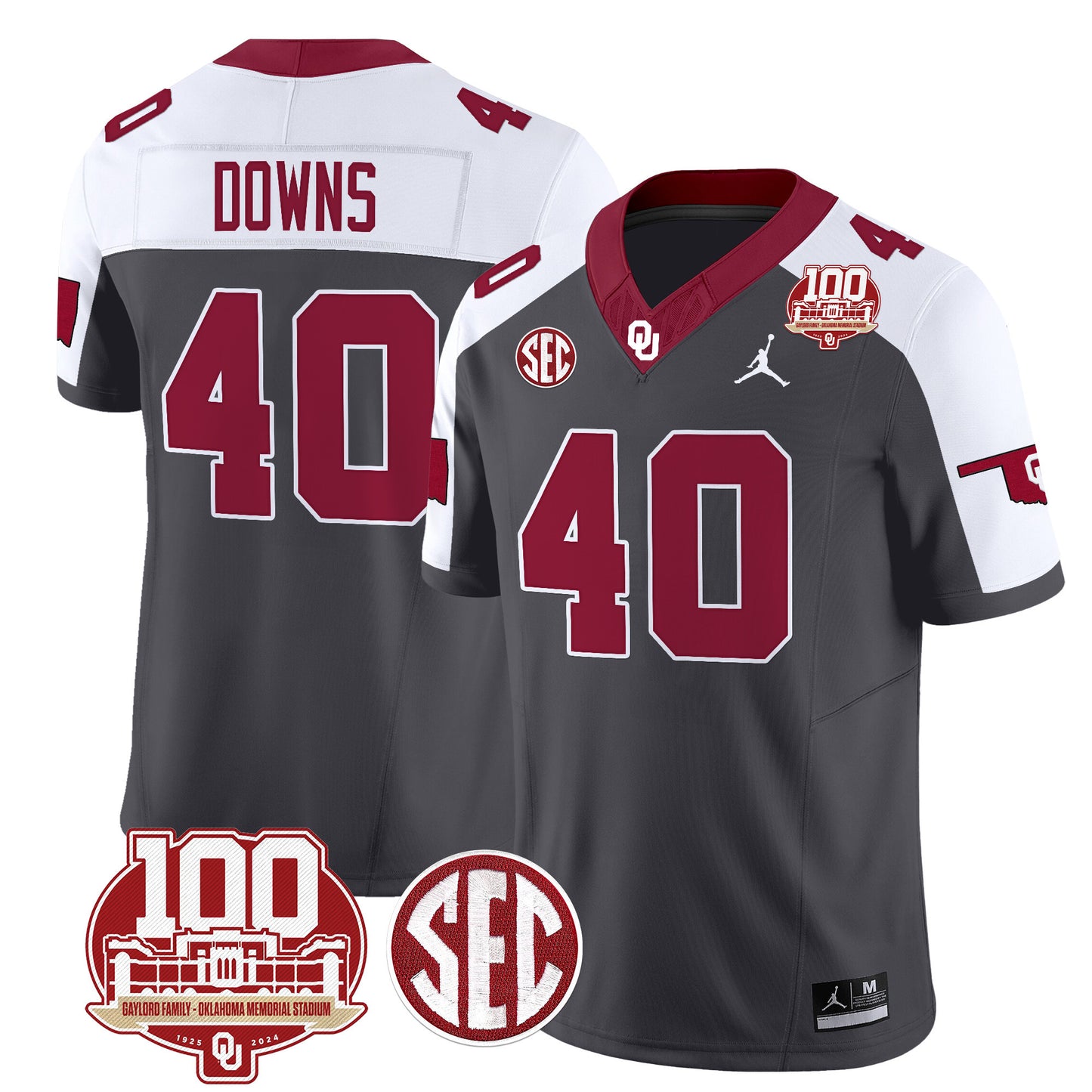 Oklahoma Sooners 100th Anniversary Patch Vapor Limited Jersey - All Stitched