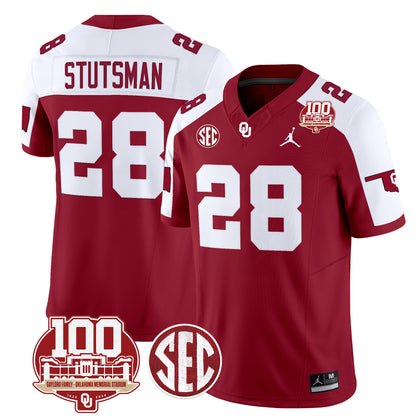 Oklahoma Sooners 100th Anniversary Patch Vapor Limited Jersey - All Stitched