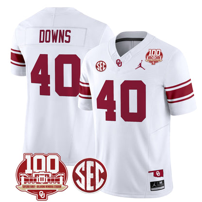 Oklahoma Sooners 100th Anniversary Patch Vapor Limited Jersey - All Stitched