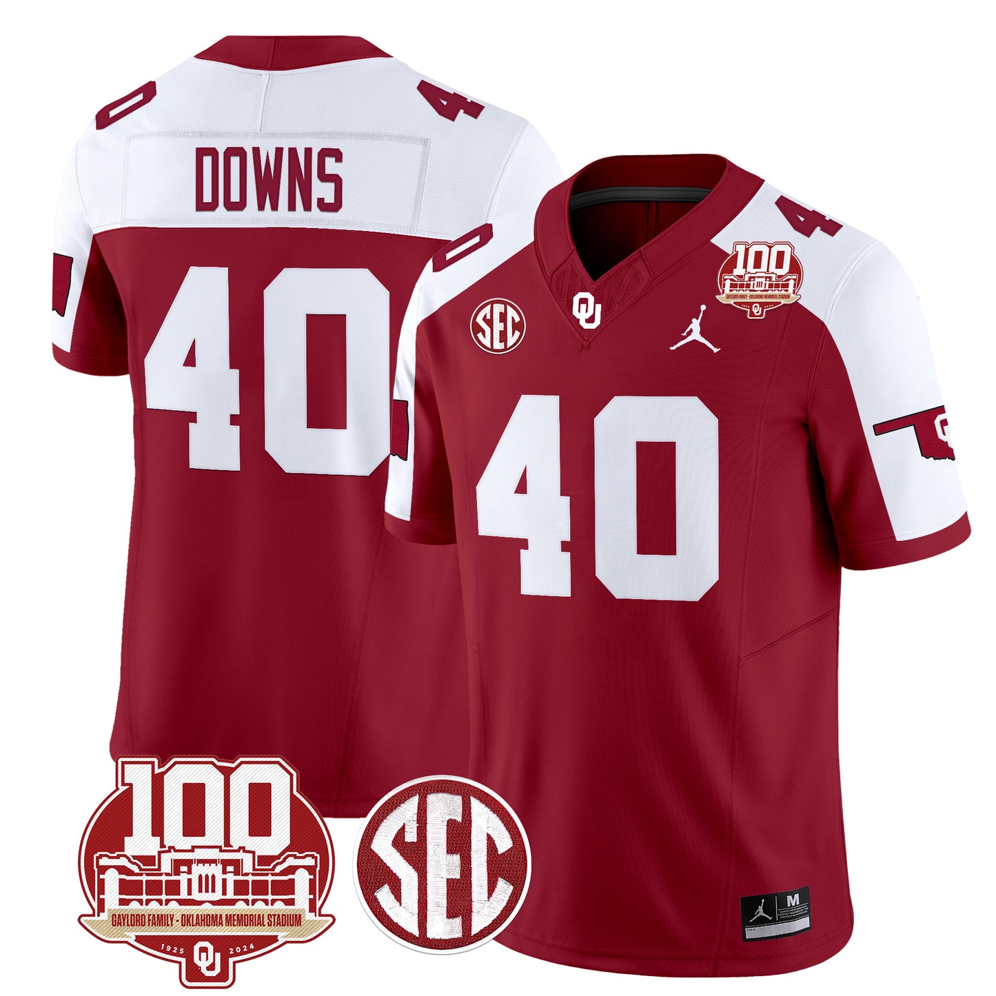 Oklahoma Sooners 100th Anniversary Patch Vapor Limited Jersey - All Stitched