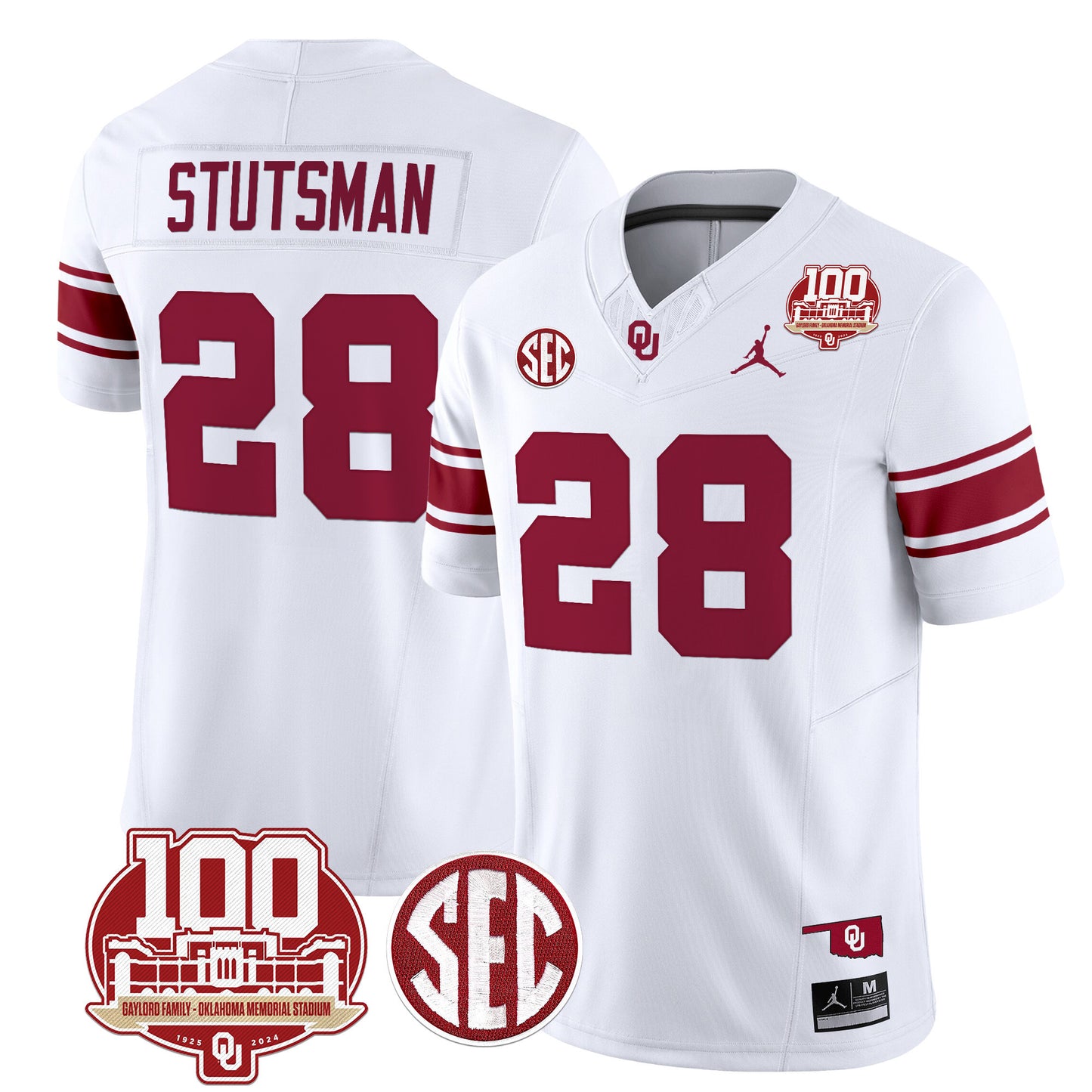 Oklahoma Sooners 100th Anniversary Patch Vapor Limited Jersey - All Stitched