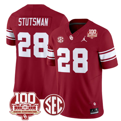 Oklahoma Sooners 100th Anniversary Patch Vapor Limited Jersey - All Stitched