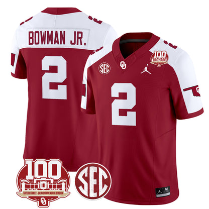 Oklahoma Sooners 100th Anniversary Patch Vapor Limited Jersey - All Stitched