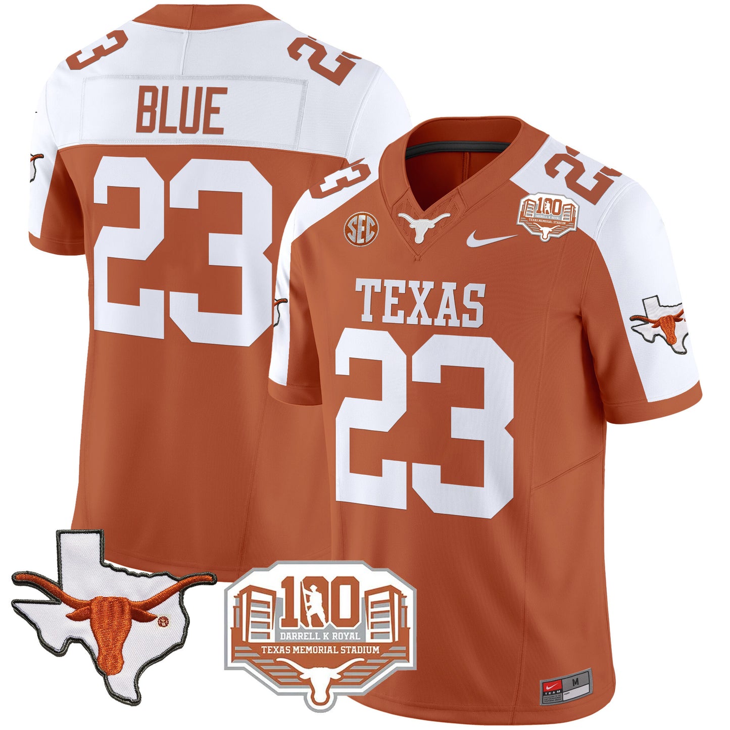 Texas Longhorns 2024 Vapor Limited Jersey - 100 years of Darrell K Royal - All Stitched