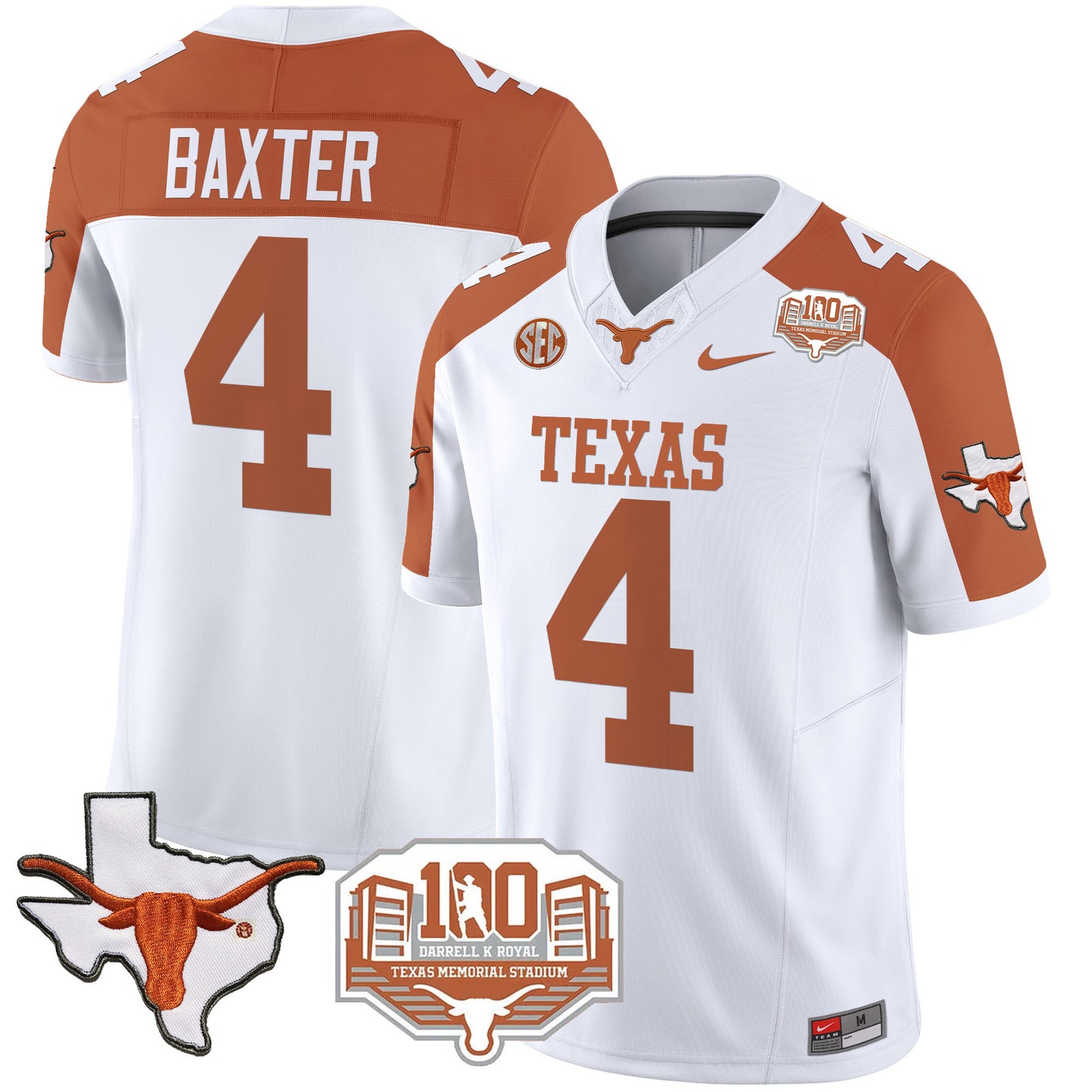 Texas Longhorns 2024 Vapor Limited Jersey - 100 years of Darrell K Royal - All Stitched