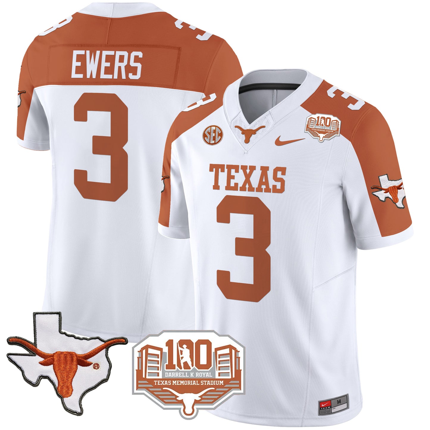 Texas Longhorns 2024 Vapor Limited Jersey - 100 years of Darrell K Royal - All Stitched