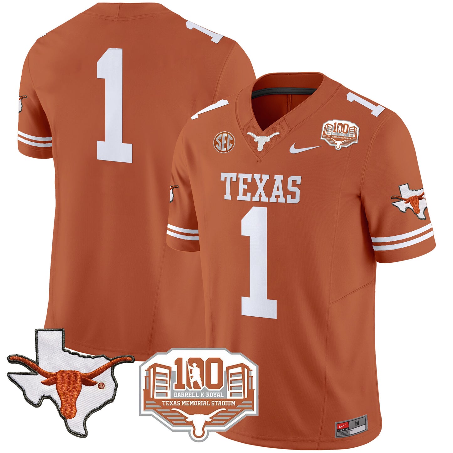 Texas Longhorns 2024 Vapor Limited Jersey - 100 years of Darrell K Royal - All Stitched