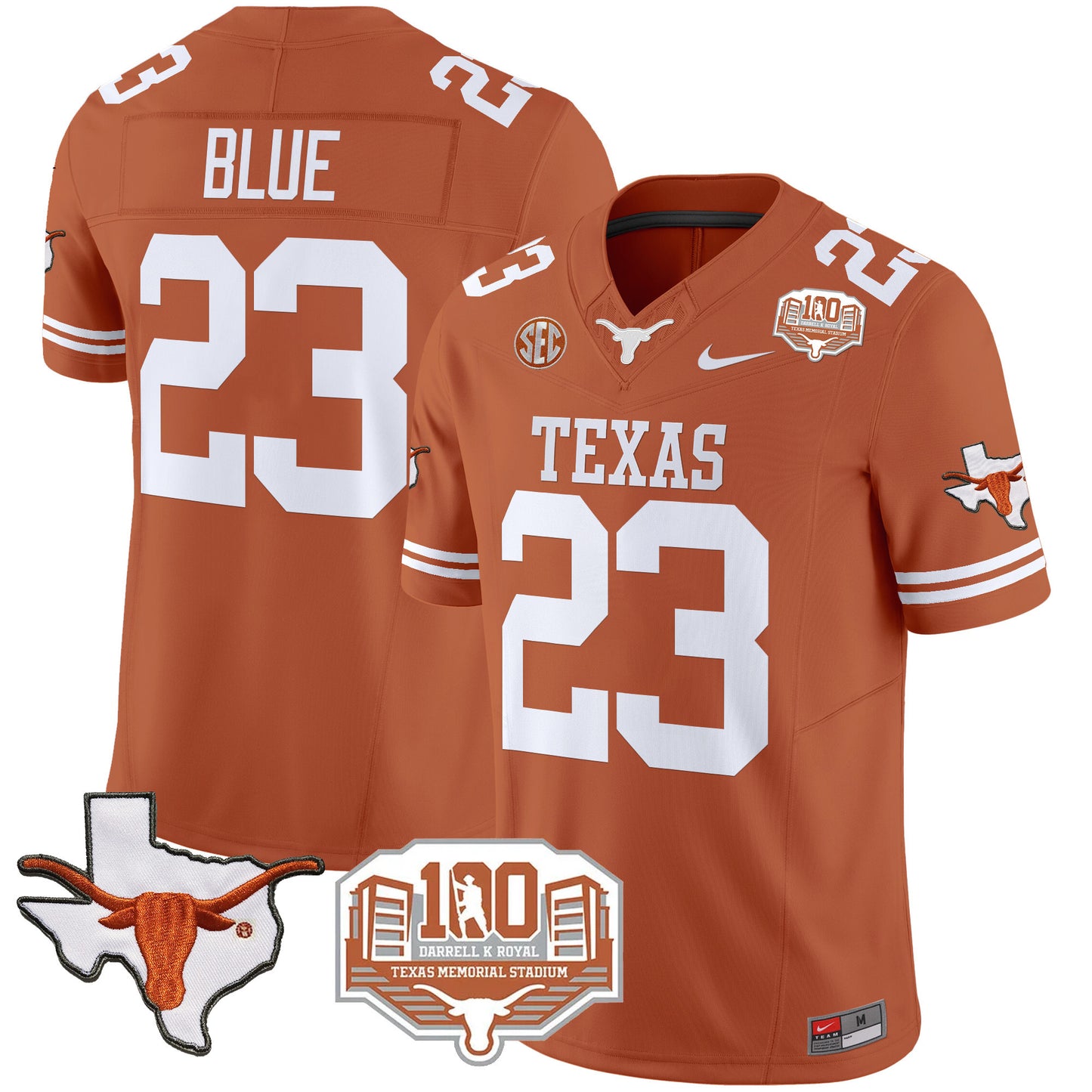 Texas Longhorns 2024 Vapor Limited Jersey - 100 years of Darrell K Royal - All Stitched