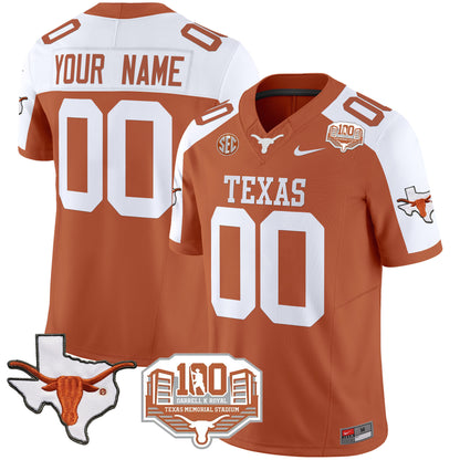 Texas Longhorns 2024 Vapor Limited Custom Jersey - 100 years of Darrell K Royal - All Stitched