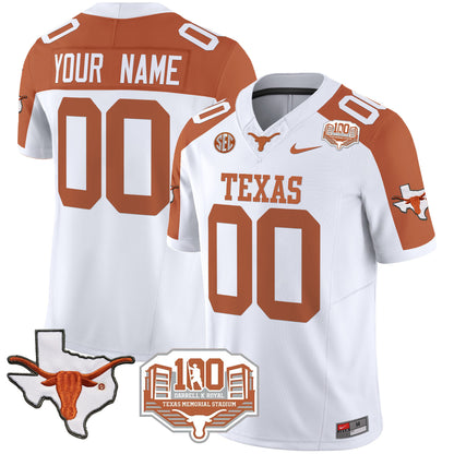 Texas Longhorns 2024 Vapor Limited Custom Jersey - 100 years of Darrell K Royal - All Stitched