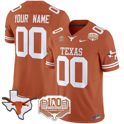 Texas Longhorns 2024 Vapor Limited Custom Jersey - 100 years of Darrell K Royal - All Stitched