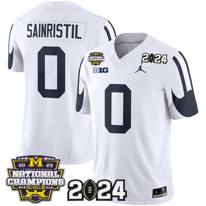 Michigan Wolverines 2024 CFP & National Champions Patch Vapor Limited Jersey - All Stitched