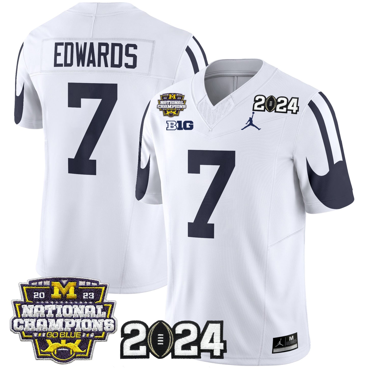 Michigan Wolverines 2024 CFP & National Champions Patch Vapor Limited Jersey - All Stitched