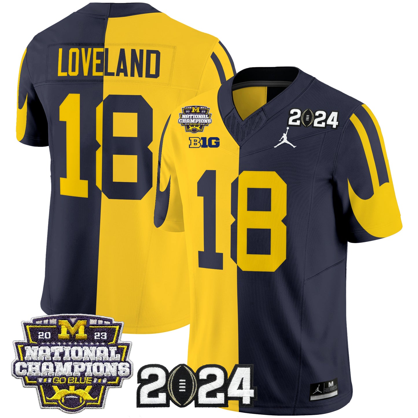 Michigan Wolverines 2024 CFP & National Champions Patch Vapor Limited Jersey - All Stitched