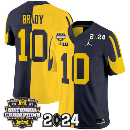 Michigan Wolverines 2024 CFP & National Champions Patch Vapor Limited Jersey - All Stitched