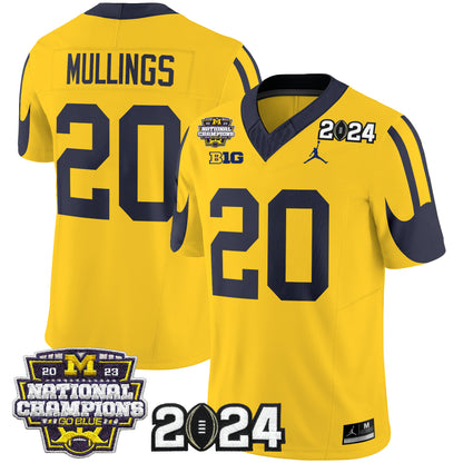 Michigan Wolverines 2024 CFP & National Champions Patch Vapor Limited Jersey - All Stitched