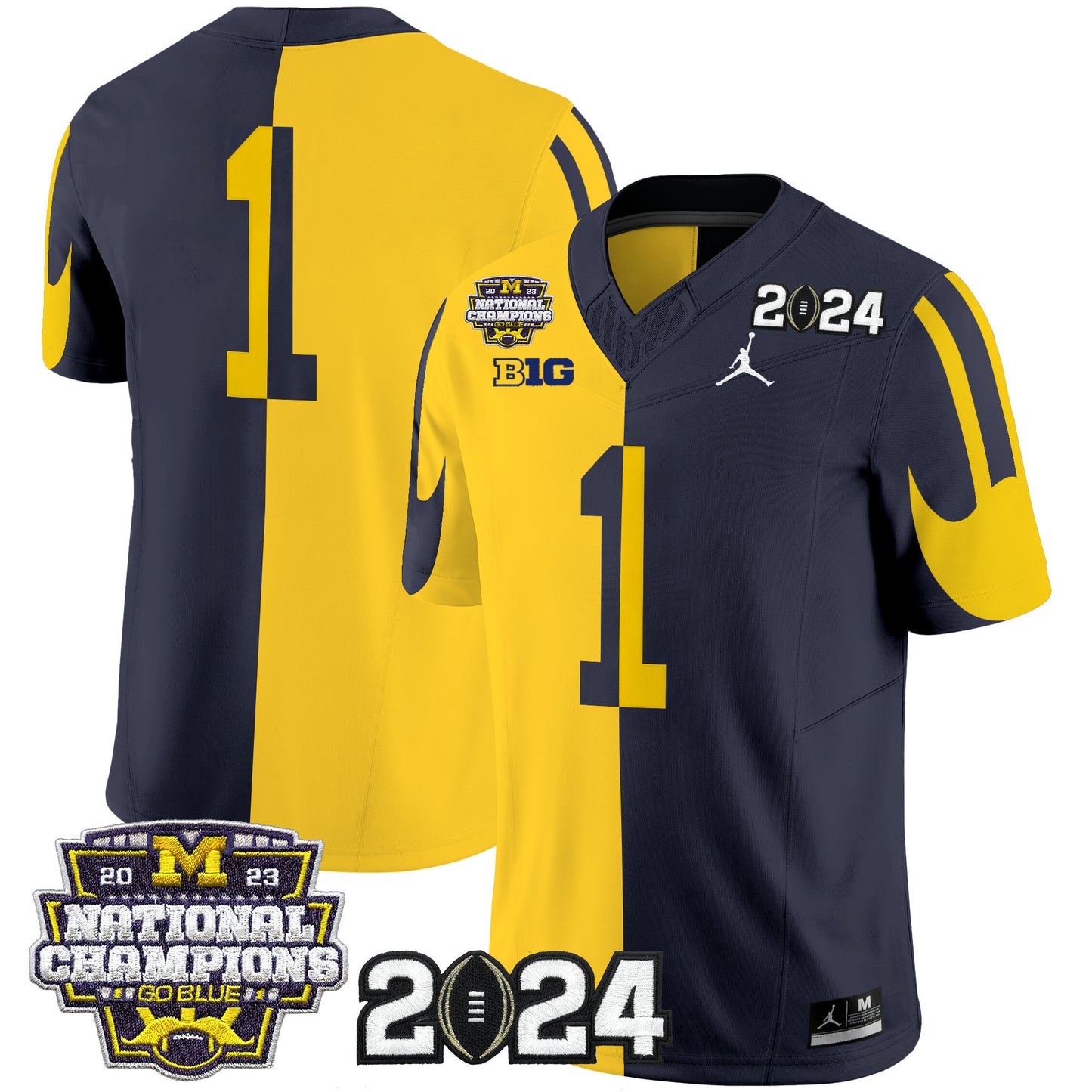 Michigan Wolverines 2024 CFP & National Champions Patch Vapor Limited Jersey - All Stitched