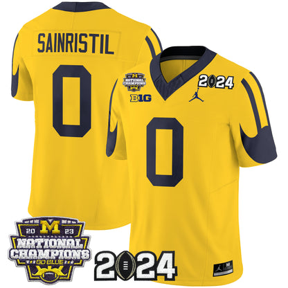 Michigan Wolverines 2024 CFP & National Champions Patch Vapor Limited Jersey - All Stitched