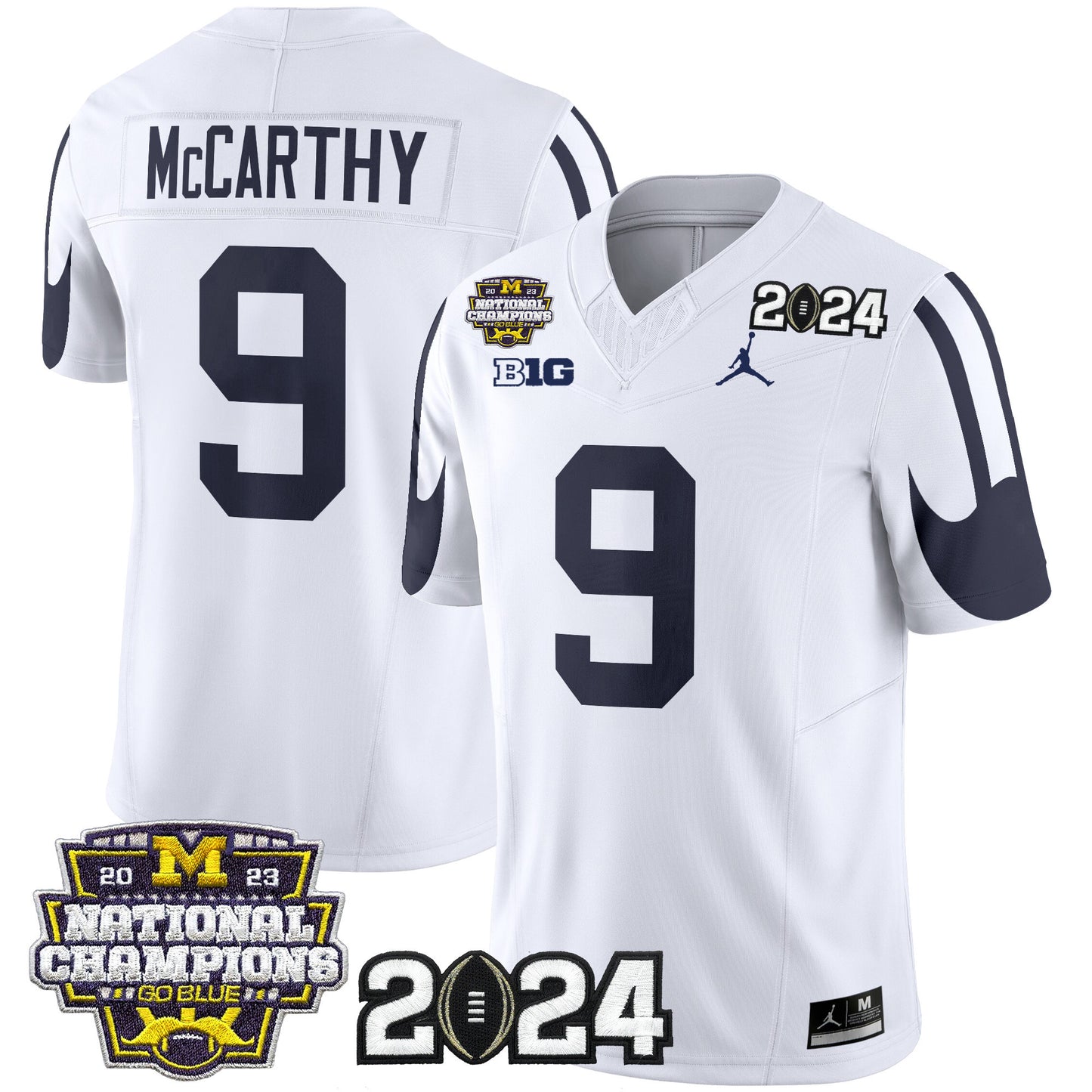 Michigan Wolverines 2024 CFP & National Champions Patch Vapor Limited Jersey - All Stitched