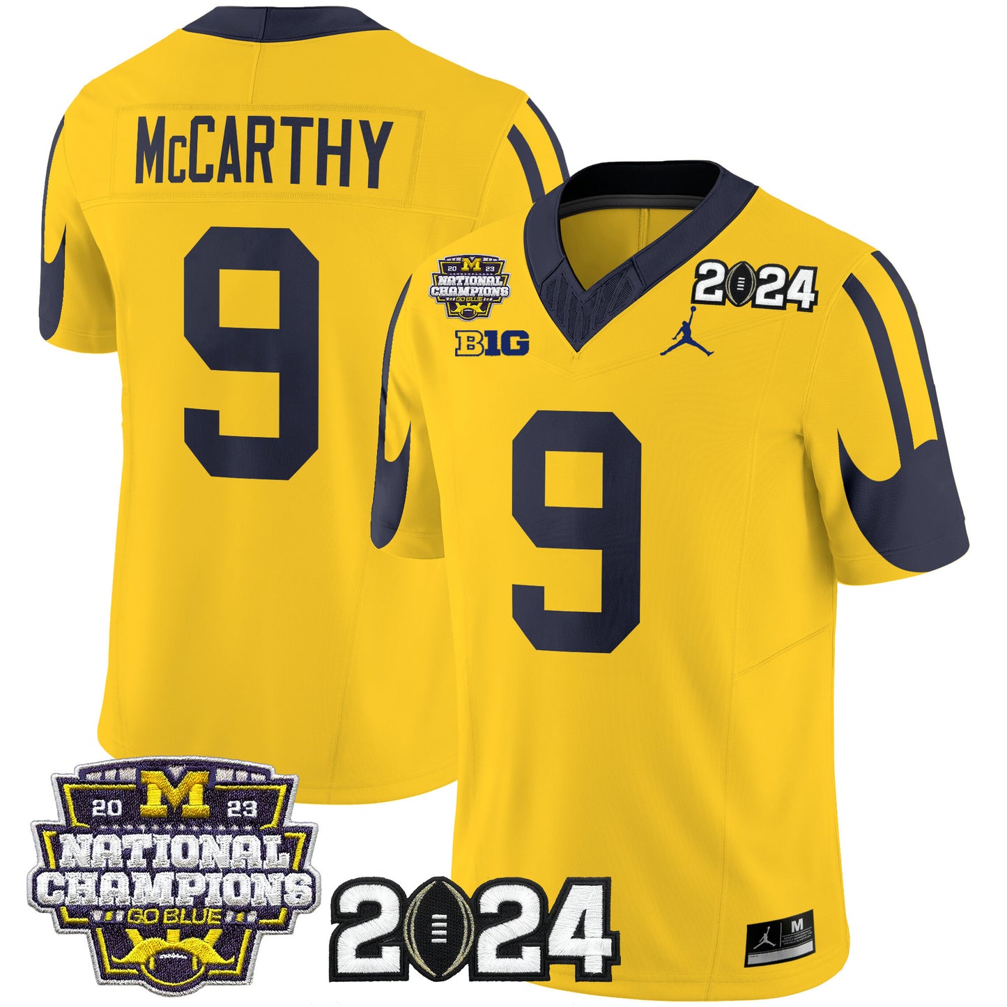 Michigan Wolverines 2024 CFP & National Champions Patch Vapor Limited Jersey - All Stitched