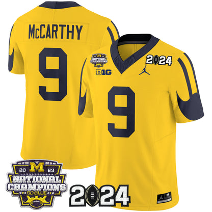 Michigan Wolverines 2024 CFP & National Champions Patch Vapor Limited Jersey - All Stitched