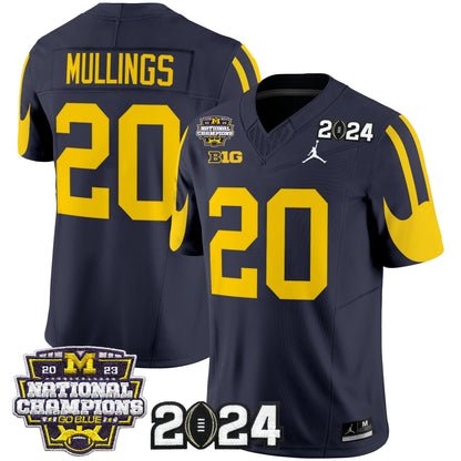 Michigan Wolverines 2024 CFP & National Champions Patch Vapor Limited Jersey - All Stitched