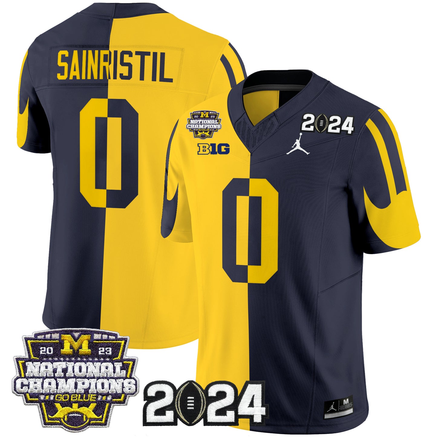 Michigan Wolverines 2024 CFP & National Champions Patch Vapor Limited Jersey - All Stitched