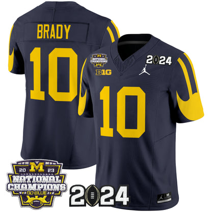 Michigan Wolverines 2024 CFP & National Champions Patch Vapor Limited Jersey - All Stitched