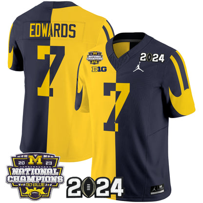 Michigan Wolverines 2024 CFP & National Champions Patch Vapor Limited Jersey - All Stitched