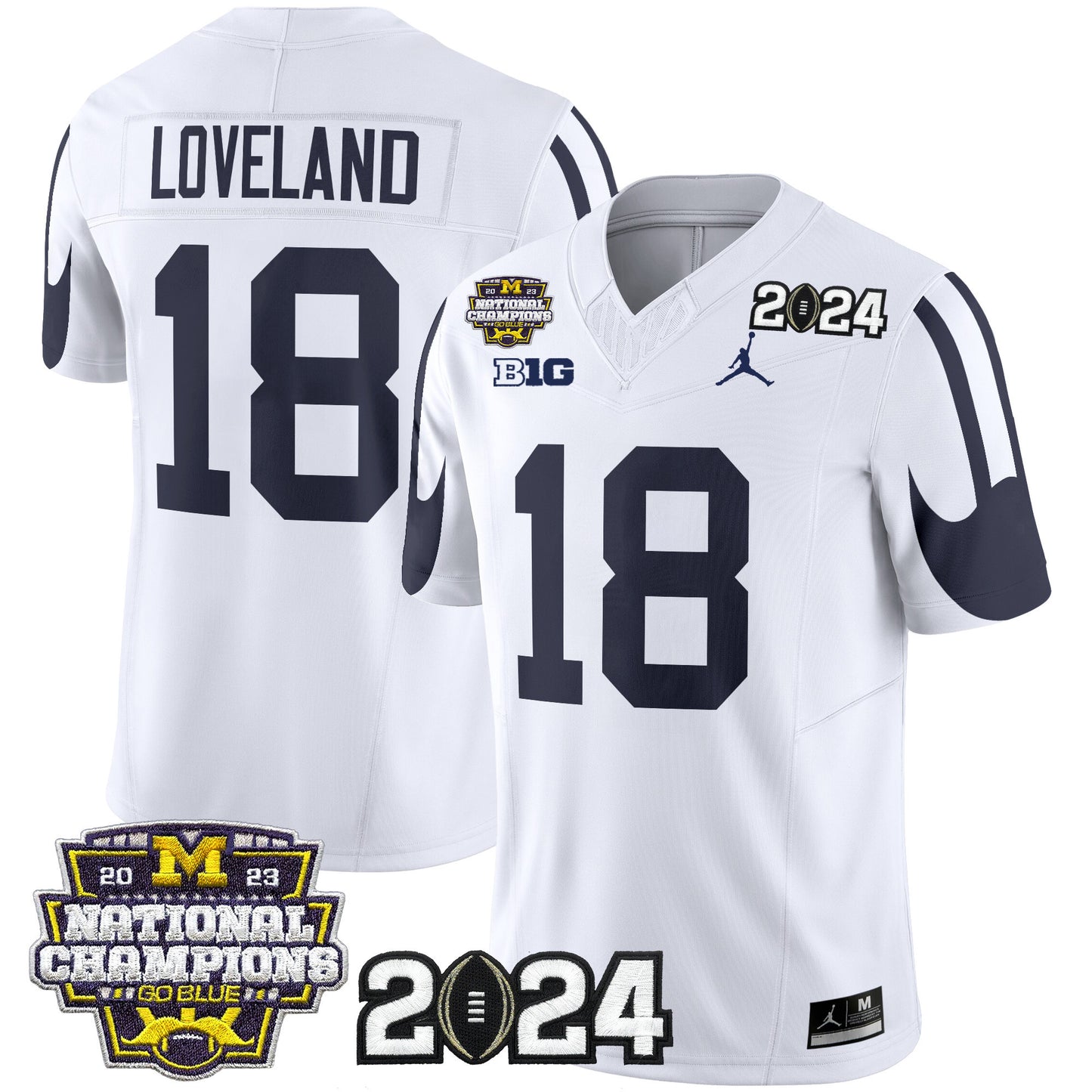 Michigan Wolverines 2024 CFP & National Champions Patch Vapor Limited Jersey - All Stitched