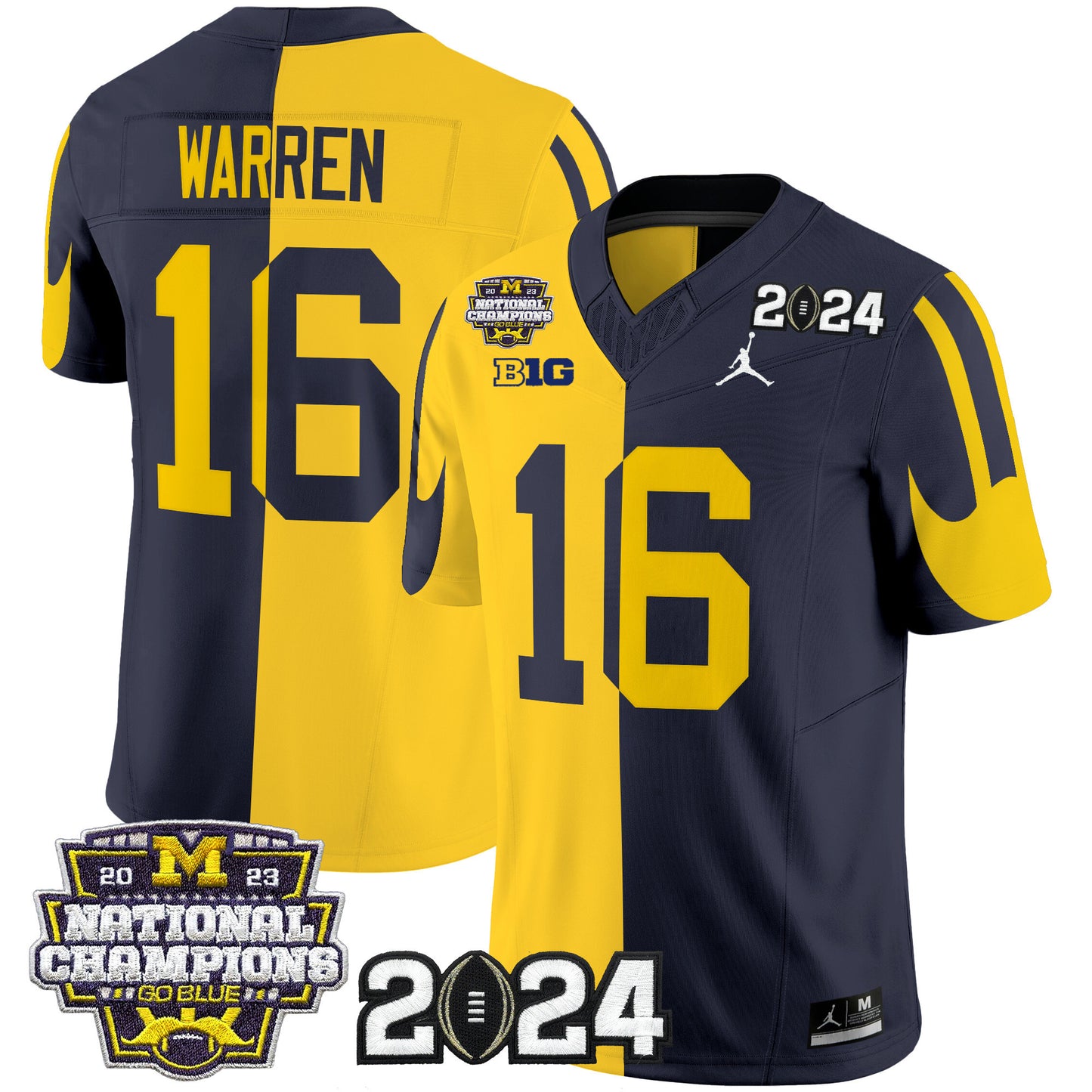 Michigan Wolverines 2024 CFP & National Champions Patch Vapor Limited Jersey - All Stitched