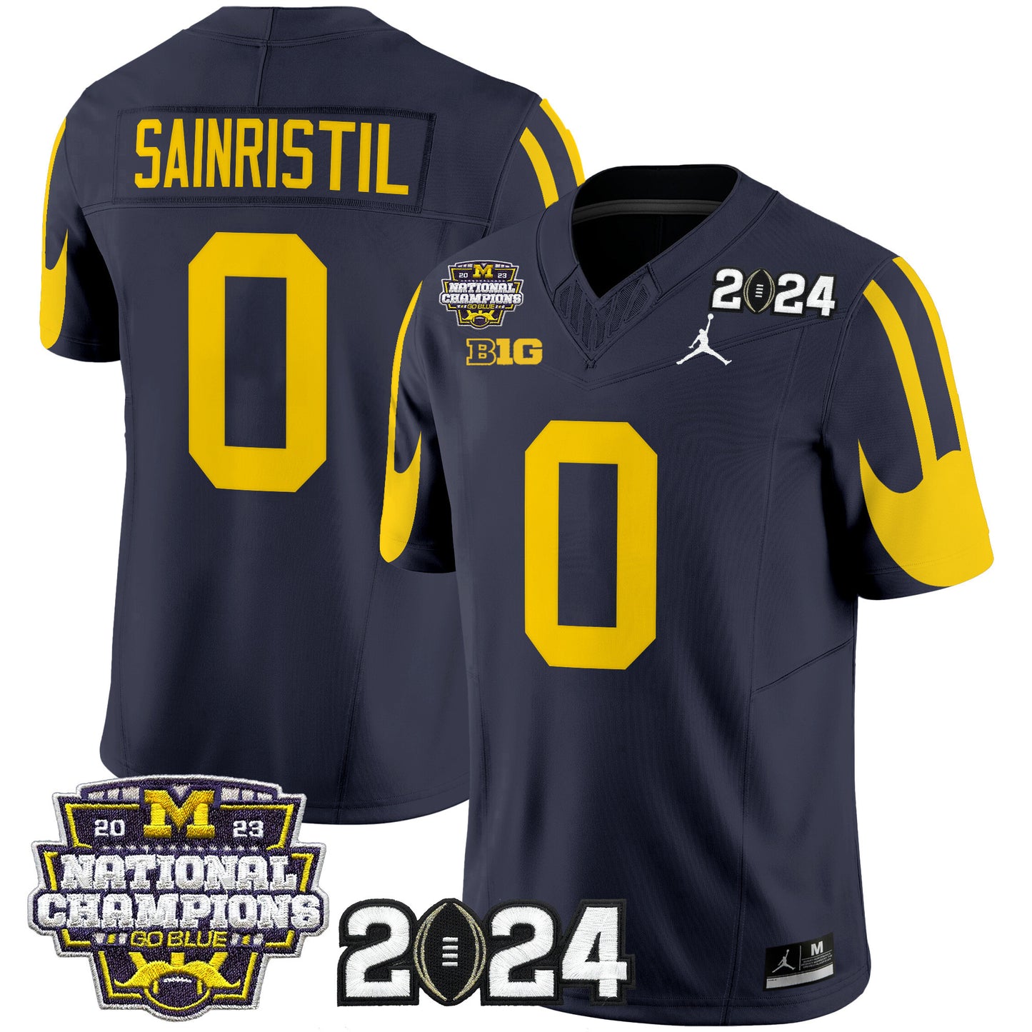 Michigan Wolverines 2024 CFP & National Champions Patch Vapor Limited Jersey - All Stitched