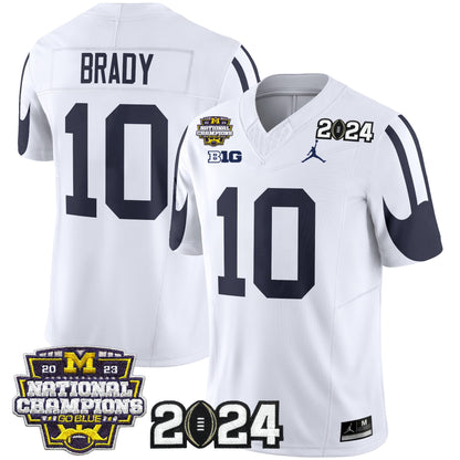 Michigan Wolverines 2024 CFP & National Champions Patch Vapor Limited Jersey - All Stitched