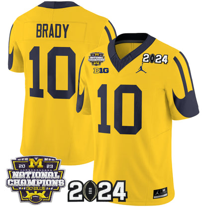 Michigan Wolverines 2024 CFP & National Champions Patch Vapor Limited Jersey - All Stitched