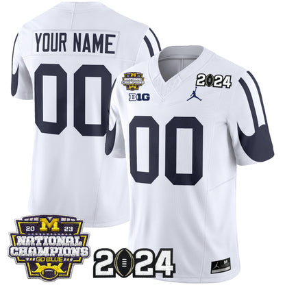 Michigan Wolverines 2024 CFP & National Champions Patch Vapor Limited Custom Jersey - All Stitched