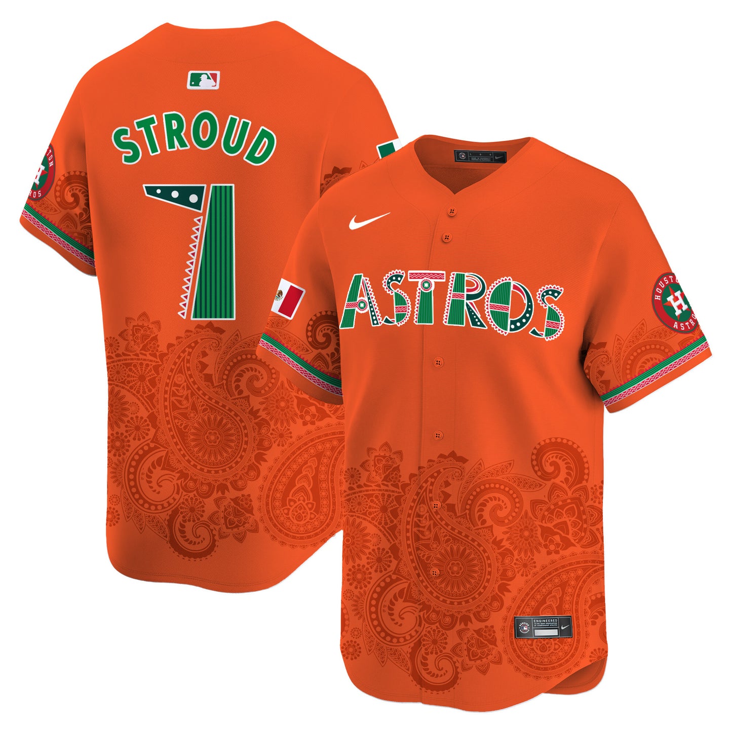 Astros Paisley Mexico Vapor Premier Limited Jersey V2- Printed