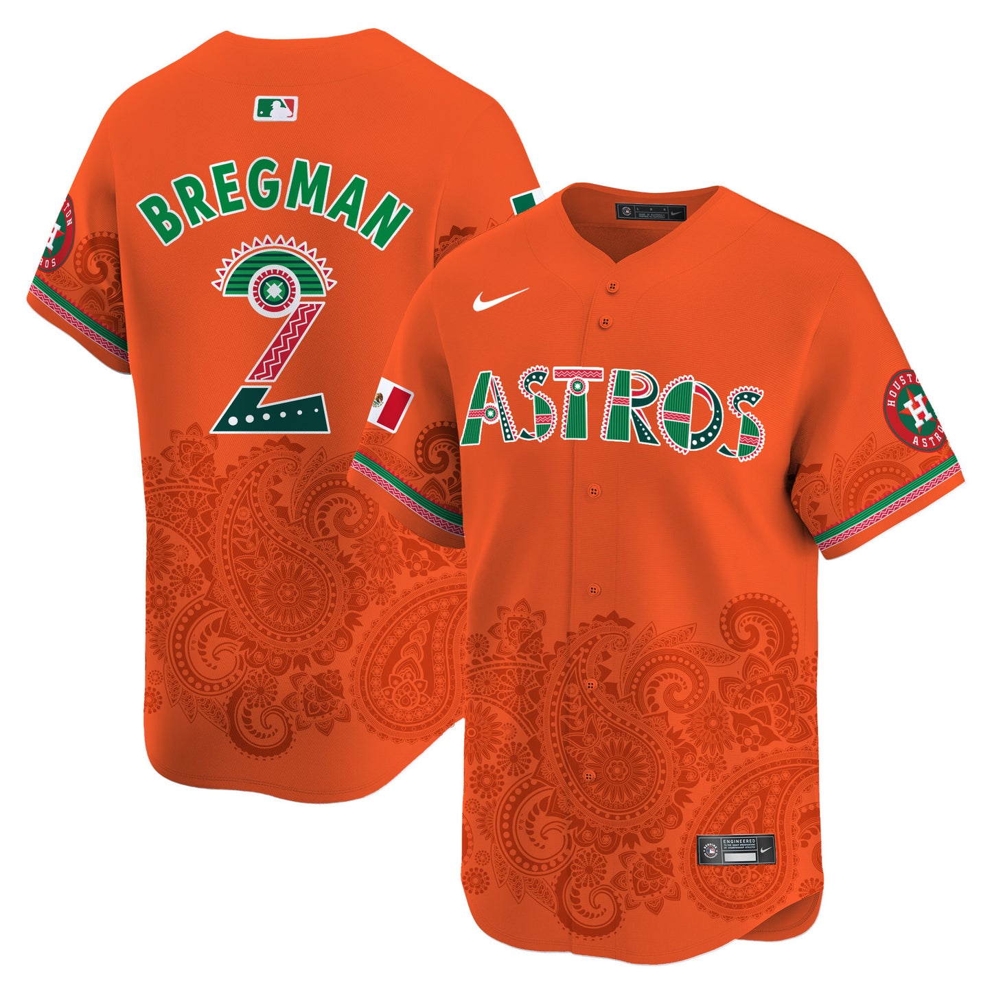 Astros Paisley Mexico Vapor Premier Limited Jersey V2- Printed