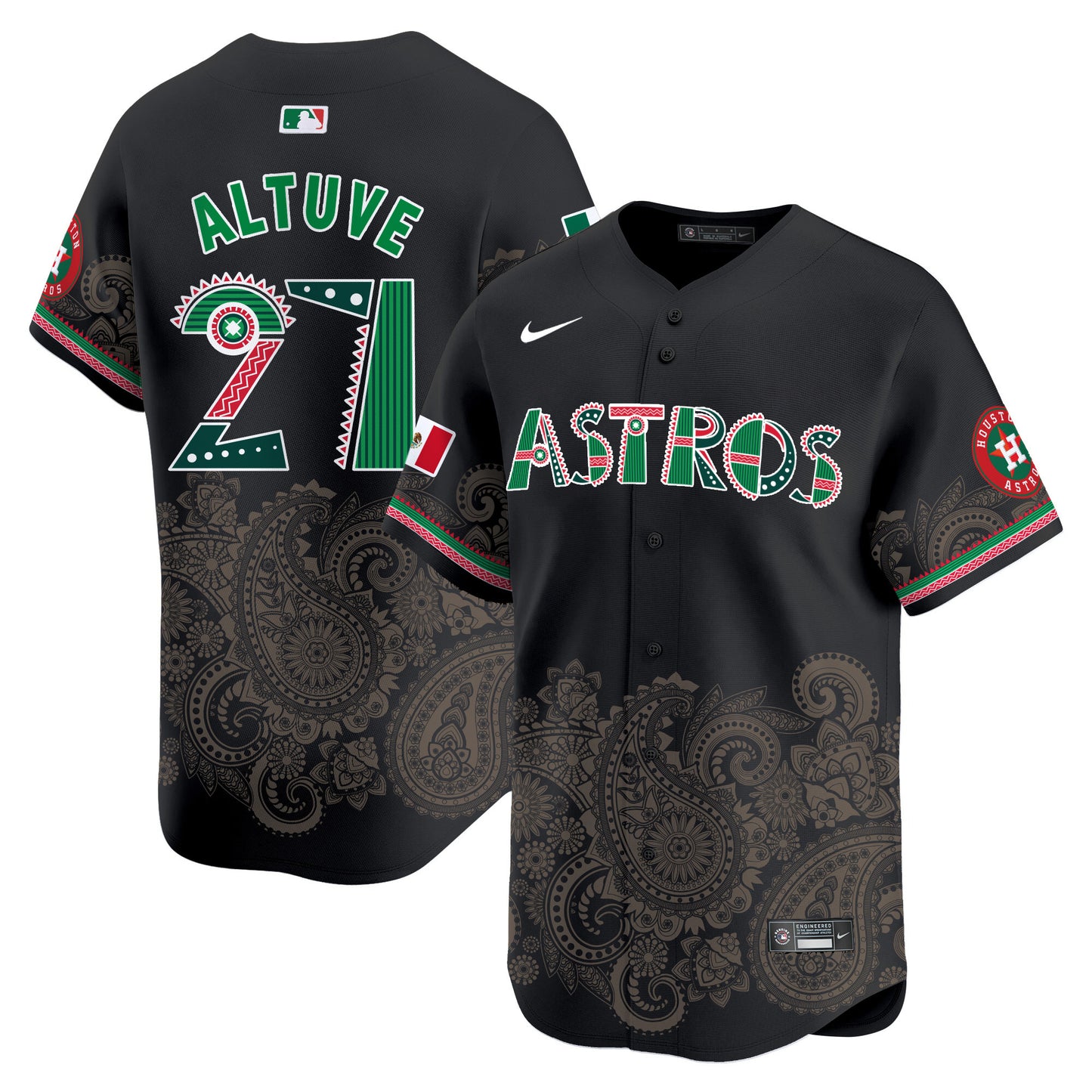 Astros Paisley Mexico Vapor Premier Limited Jersey V2- Printed