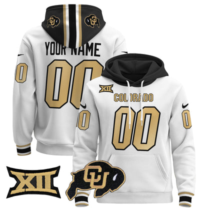 Colorado Buffaloes Custom Pullover Hoodie - Big 12 XII Patch - All Stitched