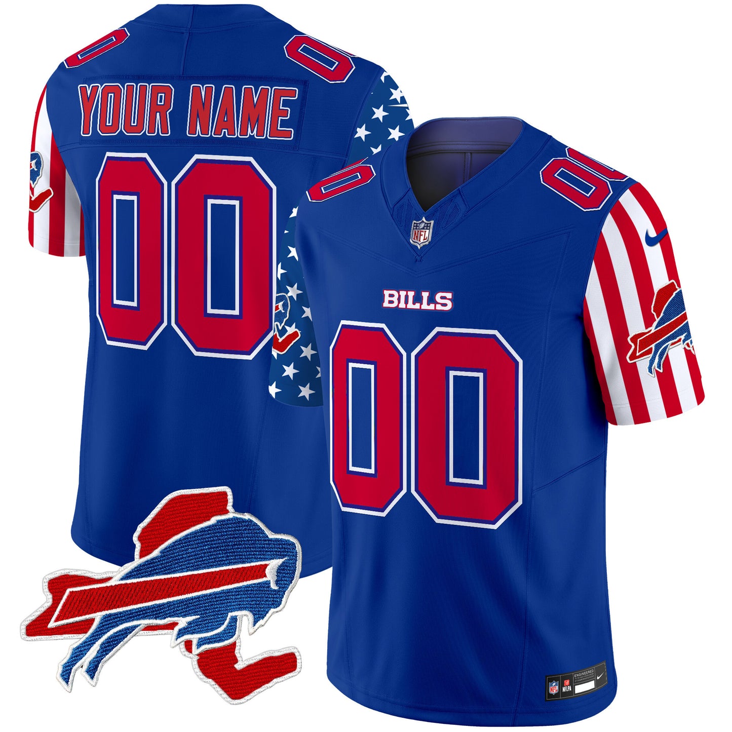 Bills American Style Vapor Limited Custom Jersey - All Stitched