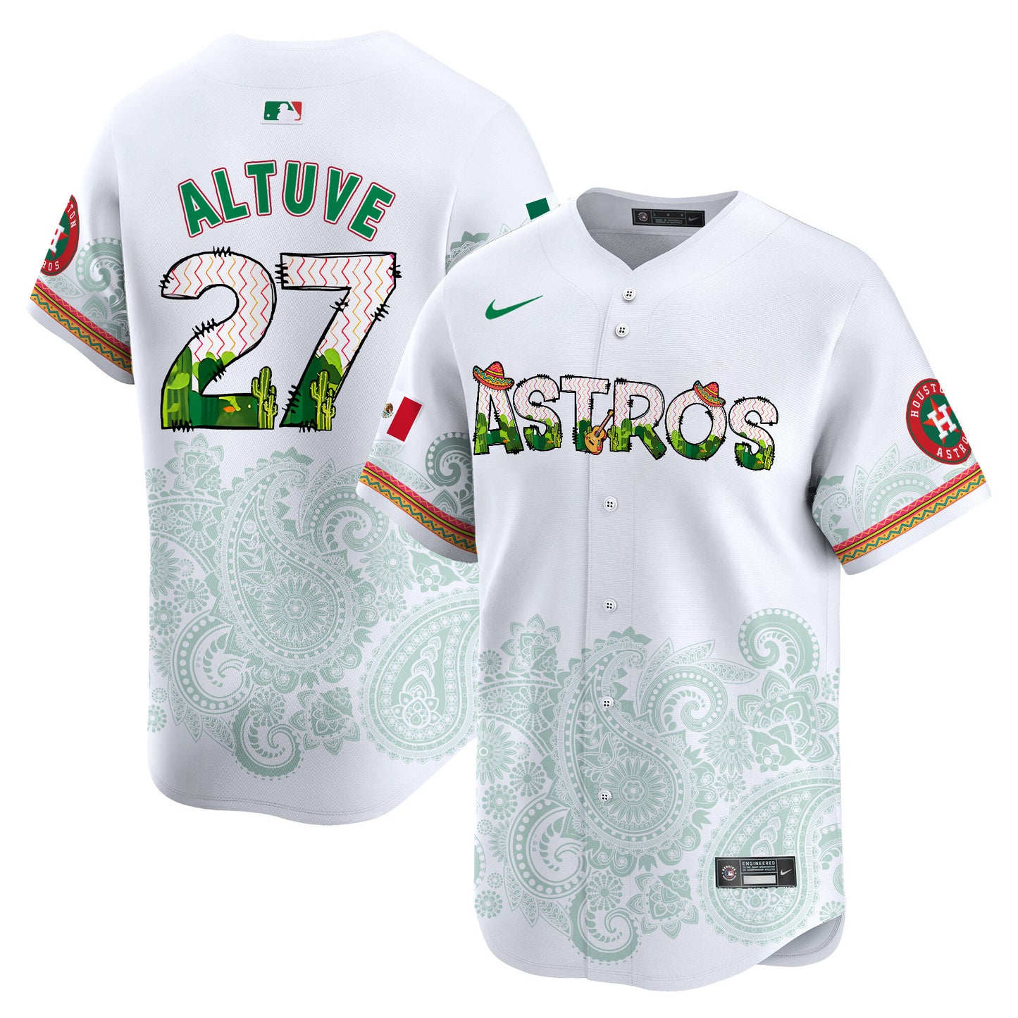 Astros Paisley Mexico Vapor Premier Limited Jersey V4 - Printed